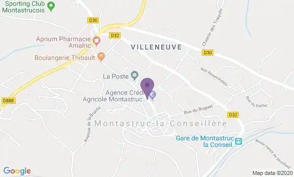 Localisation Banque Postale Agence de Montastruc la Conseillère
