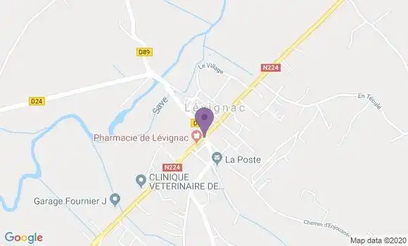 Localisation Banque Postale Agence de Lévignac