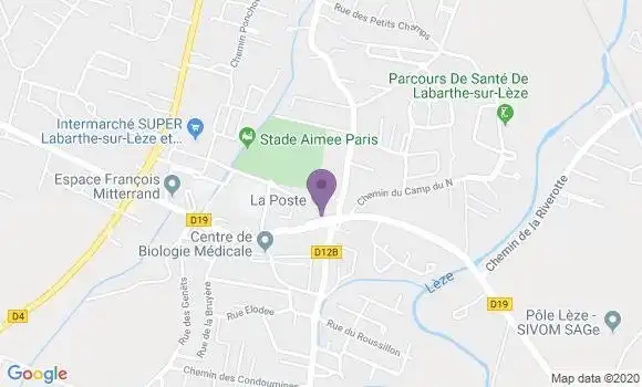 Localisation Banque Postale Agence de Labarthe sur Lèze