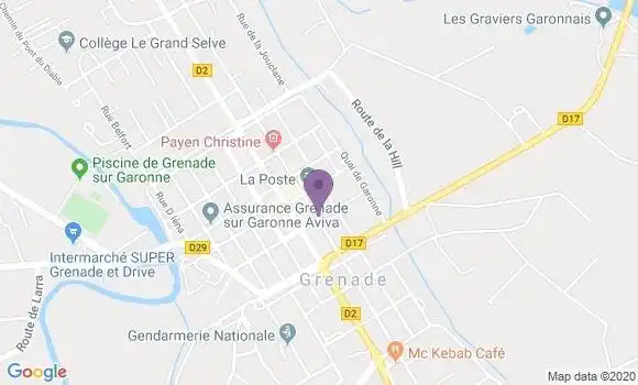 Localisation Banque Postale Agence de Grenade