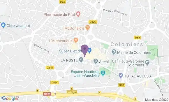 Localisation Banque Postale Agence de Colomiers Plein Centre