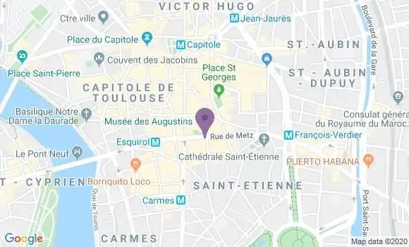 Localisation Banque Postale Agence de Toulouse les Augustins