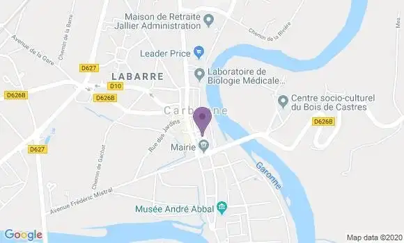 Localisation Banque Postale Agence de Carbonne