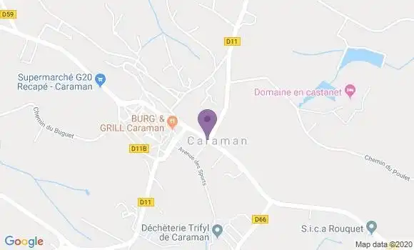 Localisation Banque Postale Agence de Caraman