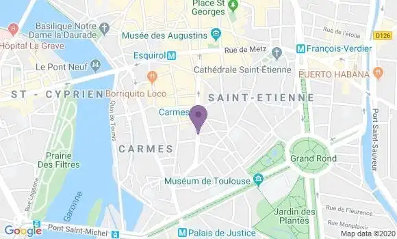 Localisation Banque Postale Agence de Toulouse les Carmes