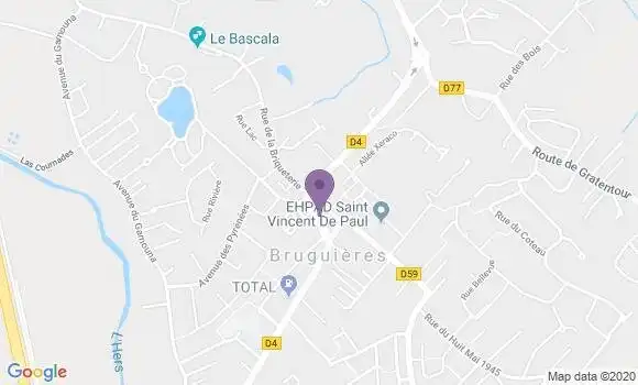 Localisation Banque Postale Agence de Bruguières