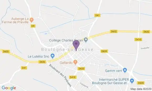 Localisation Banque Postale Agence de Boulogne sur Gesse