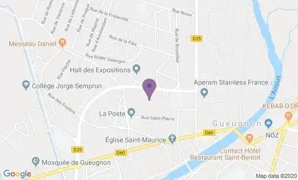 Localisation LCL Agence de Gueugnon