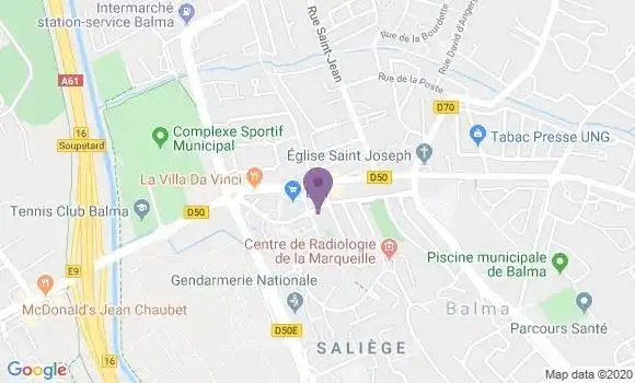 Localisation Banque Postale Agence de Balma