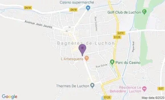 Localisation Banque Postale Agence de Bagnères de Luchon