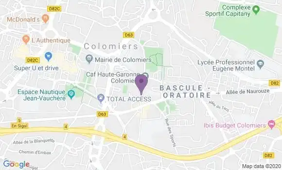 Localisation Banque Postale Agence de Colomiers Village