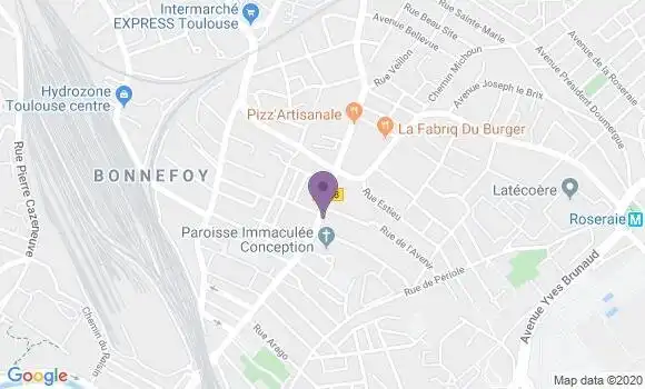 Localisation Banque Postale Agence de Toulouse Bonnefoy