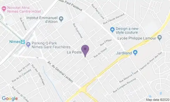 Localisation Banque Postale Agence de Nîmes Beausoleil