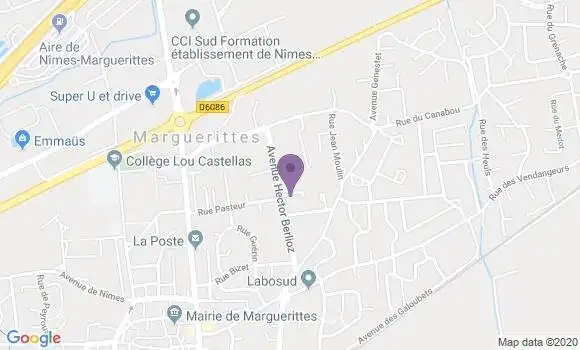 Localisation Banque Postale Agence de Nîmes Debussy