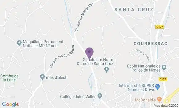 Localisation Banque Postale Agence de Nîmes Mas de Mingue