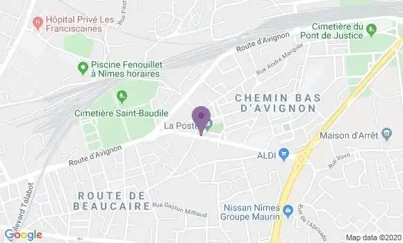 Localisation Banque Postale Agence de Nîmes Bir Hakeim