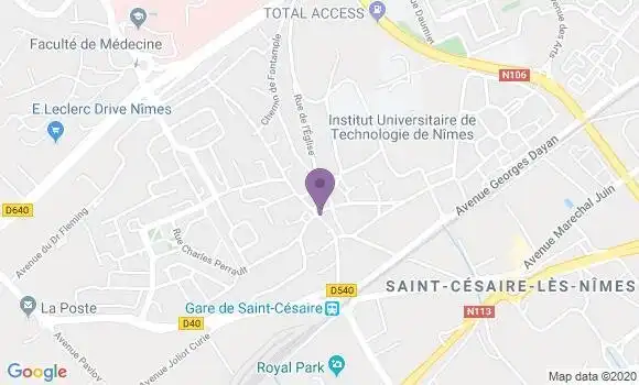 Localisation Banque Postale Agence de Nîmes Saint Césaire