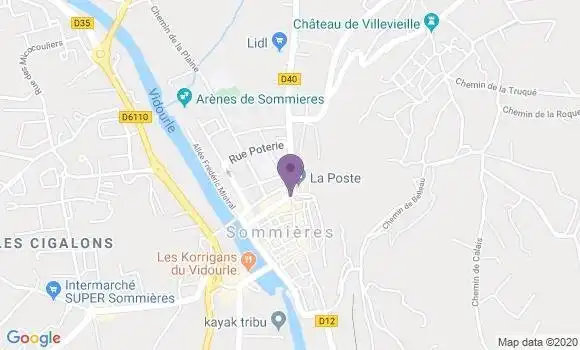 Localisation Banque Postale Agence de Sommières