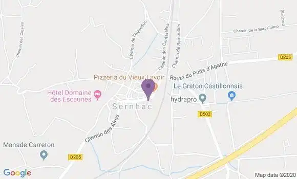 Localisation Banque Postale Agence de Sernhac