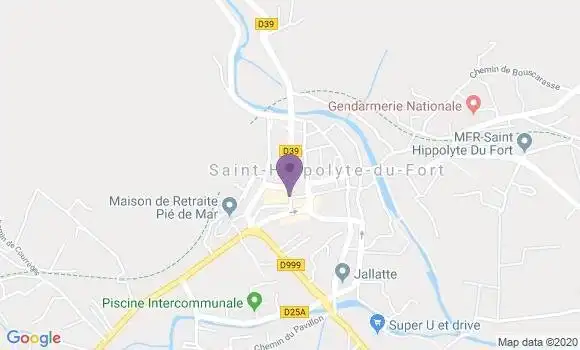 Localisation Banque Postale Agence de Saint Hippolyte du Fort