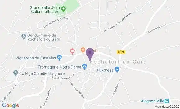 Localisation Banque Postale Agence de Rochefort du Gard