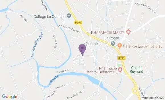 Localisation Banque Postale Agence de Quissac