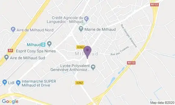 Localisation Banque Postale Agence de Milhaud