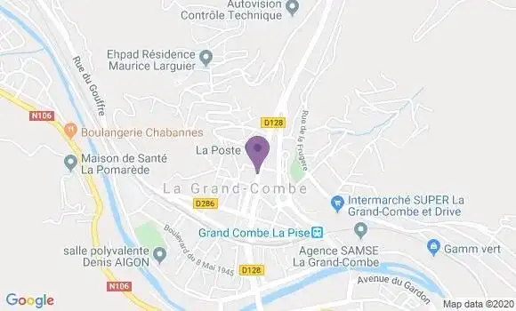 Localisation Banque Postale Agence de La Grand Combe