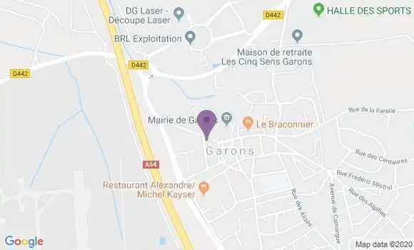 Localisation Banque Postale Agence de Garons