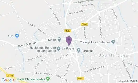 Localisation Banque Postale Agence de Bouillargues