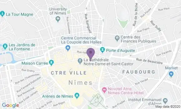 Localisation Banque Postale Agence de Nîmes Ecusson