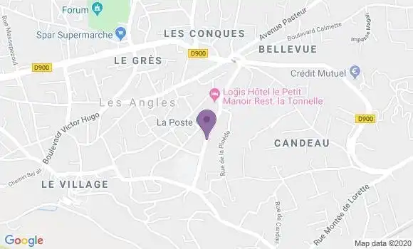 Localisation Banque Postale Agence de Les Angles