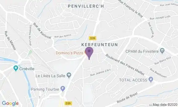 Localisation Banque Postale Agence de Quimper Kerfeunteun