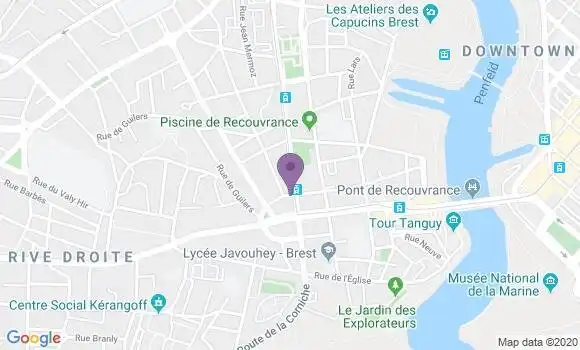 Localisation Banque Postale Agence de Brest Recouvrance
