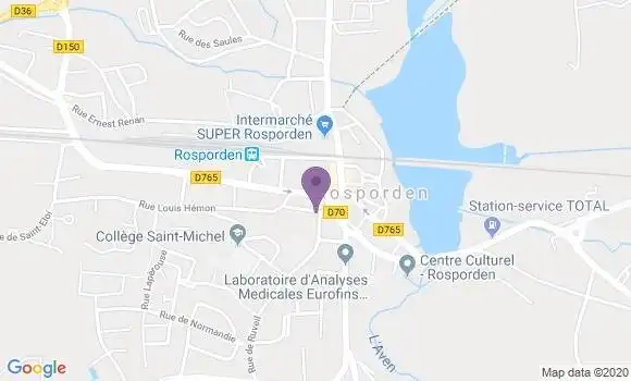 Localisation Banque Postale Agence de Rosporden