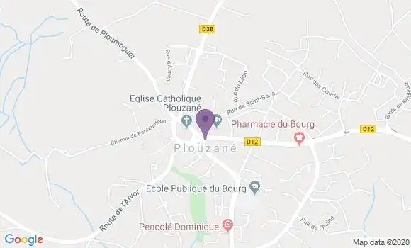 Localisation Banque Postale Agence de Plouzané