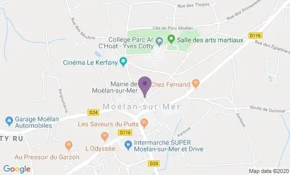Localisation Banque Postale Agence de Moëlan sur Mer