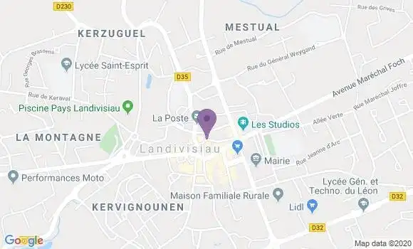Localisation Banque Postale Agence de Landivisiau