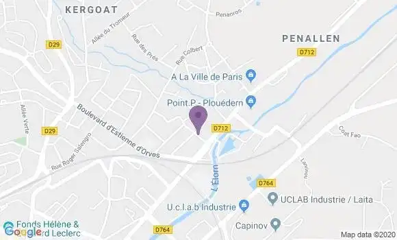 Localisation Banque Postale Agence de Landerneau
