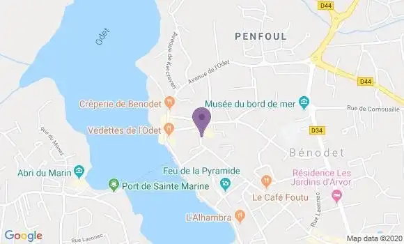 Localisation Banque Postale Agence de Bénodet