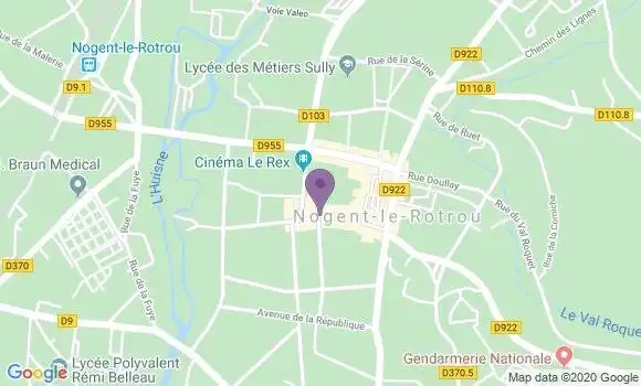 Localisation Banque Postale Agence de Nogent le Rotrou