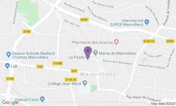 Localisation Banque Postale Agence de Mainvilliers