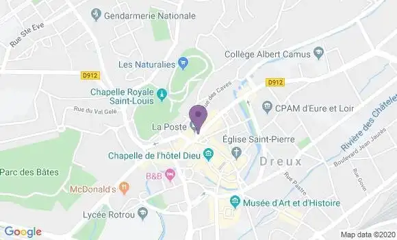 Localisation Banque Postale Agence de Dreux