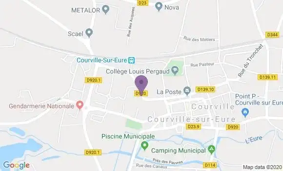 Localisation Banque Postale Agence de Courville sur Eure