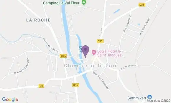 Localisation Banque Postale Agence de Cloyes sur le Loir