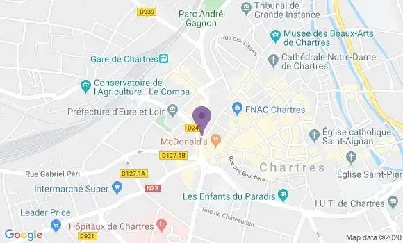 Localisation Banque Postale Agence de Chartres les Epars