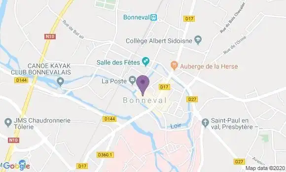 Localisation Banque Postale Agence de Bonneval