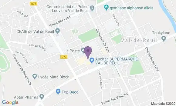 Localisation Banque Postale Agence de Val de Reuil