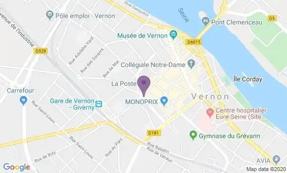 Localisation Banque Postale Agence de Vernon