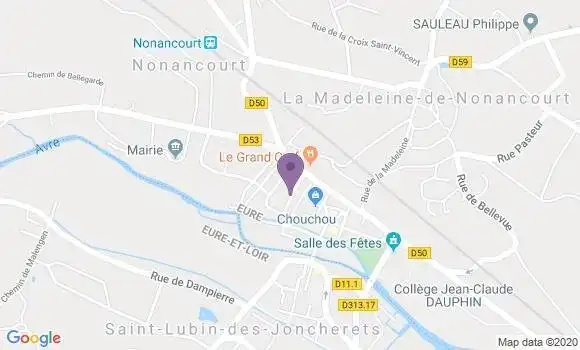 Localisation Banque Postale Agence de Nonancourt